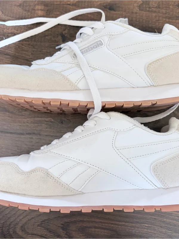 Reebok Classic Nylon Women White Sneakers Size 9 - Image 4