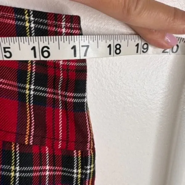 Royal Bones Red Plaid Suspender Mini Skirt Goth Punk Grunge Pleated NWT Size L - Image 11