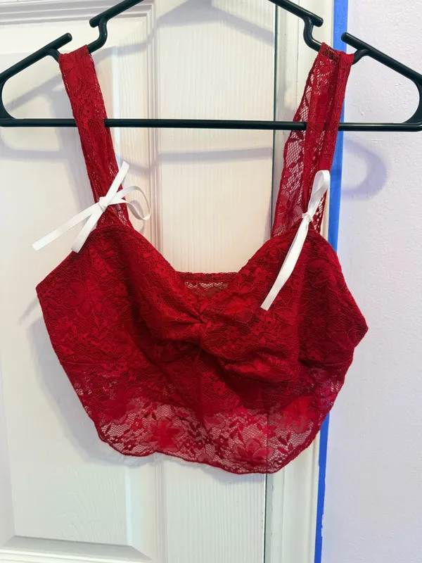 SHEIN red lace skirt set - Image 2