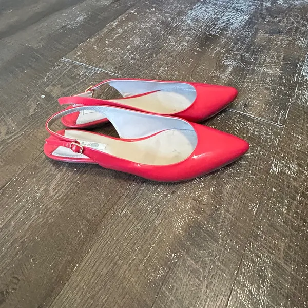 Boden Red Patent Leather Slingback Pointed Toe Flats Size 41.5 EU 10.5 Us - Image 3
