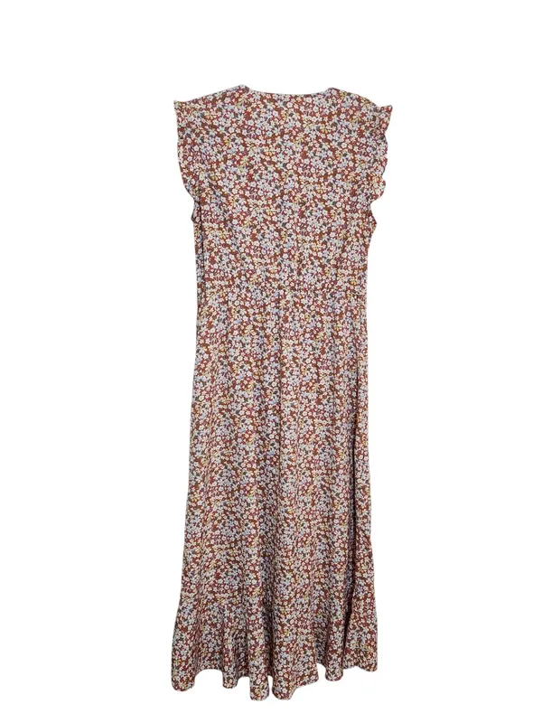 BTFBM Rose Pink Floral High Low Midi Dress Size XL Wedding Guest Dress - Image 2