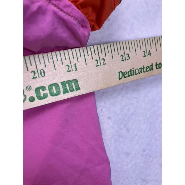 VOY‎ Ruffle Sleeve Blouse Womens Medium Pink Tan Orange Colorblock Cotton Top - Image 4