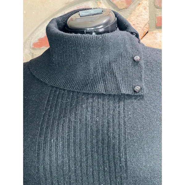 sweater turtle neck ribbed black Size M - Image 4