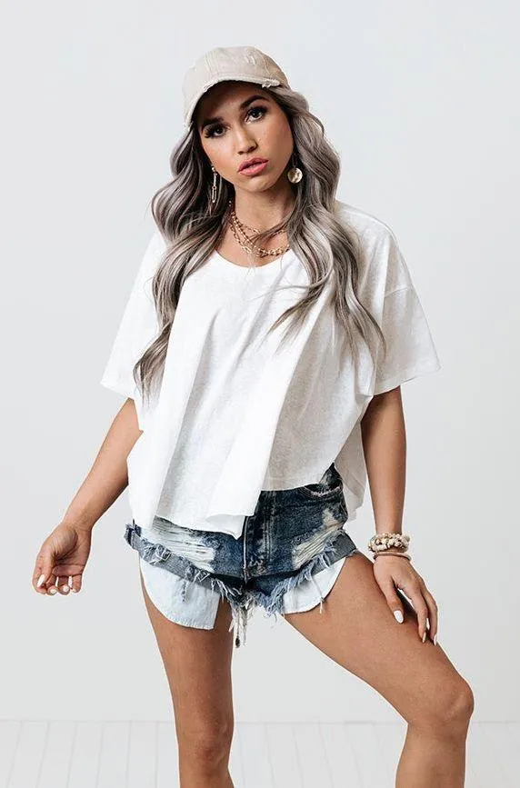 Boutique NWT Charlotte Avery White Short Sleeve Oversized Tshirt - Image 14