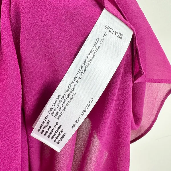 Eileen Fisher Sheer Silk Georgette Boat Neck Sleeveless Midi Dress Sangria L NWT - Image 10