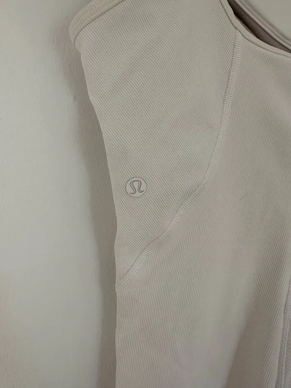 Lululemon Ribbed Contoured Yoga Unitard 6" Length White 6 - Image 3