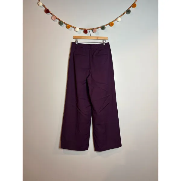 Ann Taylor burgundy 100% wool wide leg dress pants - Image 2