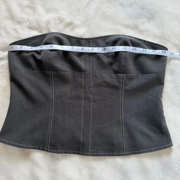 WHITE FOX BOUTIQUE Hours In Silence Crop Corset Tube Top in Charcoal Sz Medium - Image 8