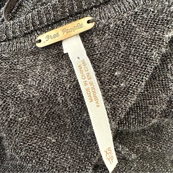 Free People black glitter button cardigan - Image 12
