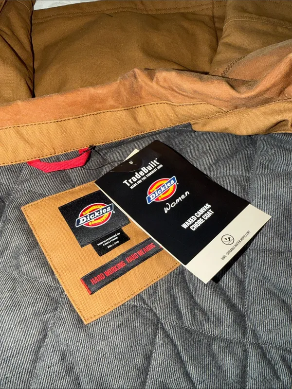 NWT $159 Dickies Wax Coated Chore Coat, Brown Duck FJWAX1 BROWN DUCK 2XL - Image 5