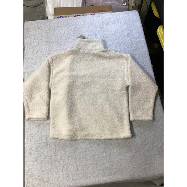 Disney Mickey Mouse Winter Sports Sherpa Fleece Quarter Zip Pullover Off White S - Image 5