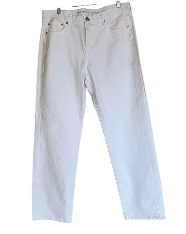 NWOT American Eagle AE '90s Straight Jean white 14 Stretch - Image 6