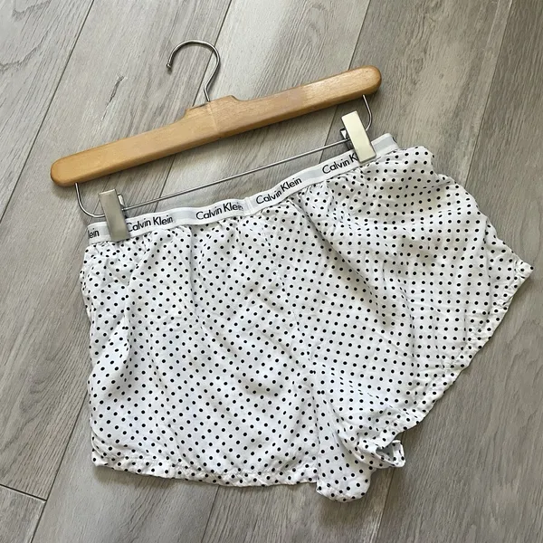 Calvin Klein Shorts polka dot boxer lounge womens White Black (medium) sleep - Image 4