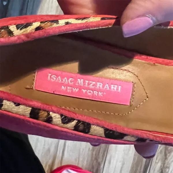 Isaac Mizrahi NY Women's Red Suede Leopard Print Pumps Size 7.5 Bow Detail - Image 12