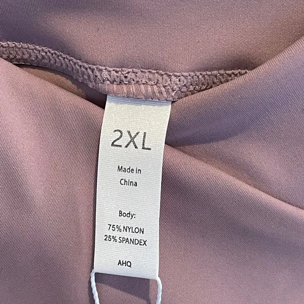 NWT Lemonsky Flare Yoga Pants w/ Crossover Waist, Brown and Purple, 2X - Image 9