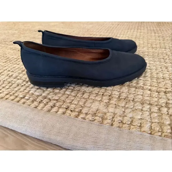 Eddie Bauer Black Nubuck Leather Flats Made in Italy Slip On Shoes Women 8N - Image 2