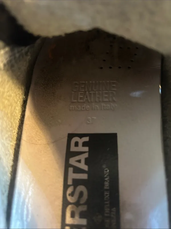 Golden Goose Black Leather Sneakers with Silver Glitter Panels | Size 37 US 7 - Image 14