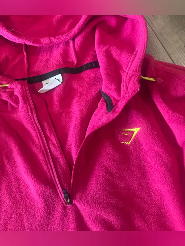 Gymshark Bright Pink Half-Zip Hooded Fleece - Image 13