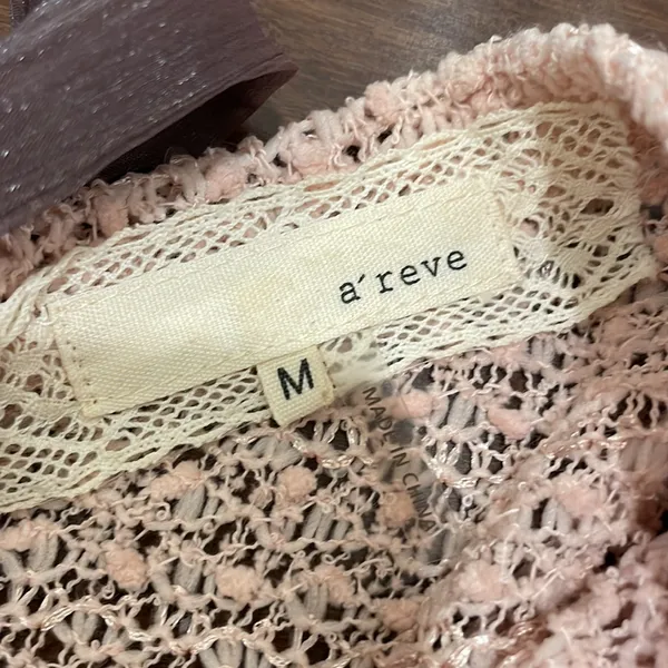 A’reve Blush Pink Lace and Ribbon Sweater Anthropologie - Image 3
