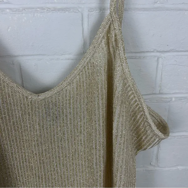 Fredrick’s Of Hollywood Gold Ribbed Shimmer Tank Top Size 3X - Image 8