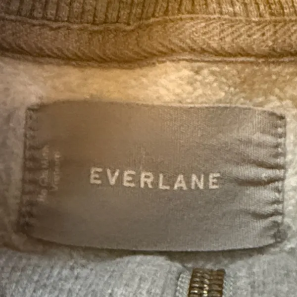 Everlane Gray Sweater High-Collar 1/4 Zip Sweatshirt Small Oversized - Image 4