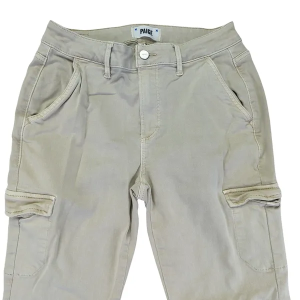 PAIGE Women's‎ Size 27 Beige Cargo Pants Straight Leg Cotton Blend Utility - Image 5