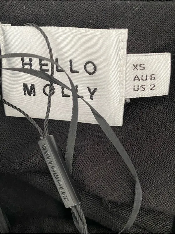 Hello Molly NWTs Black Linen Blend Maxi Skirt with White Trim size XS - Image 4