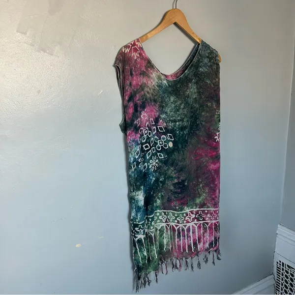 Colorful Tie-Dye Fringe Top - Image 2