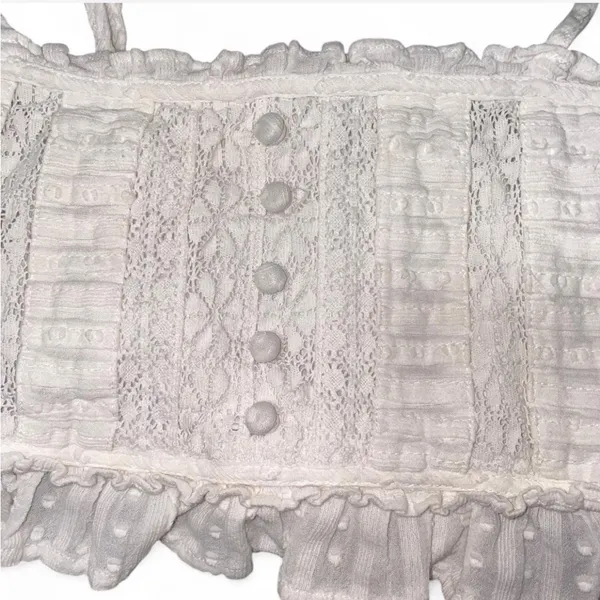 American Eagle Super Cropped Ruffle Top - Image 2