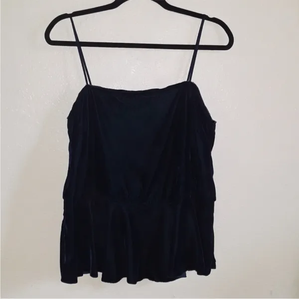 Intimately Free People Teal Velvet Peplum Tank Top Size S - Image 4