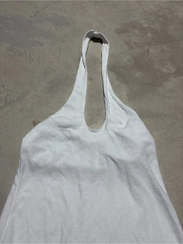 Fabletics White Halter swim coverup terry cloth dress large - Image 2