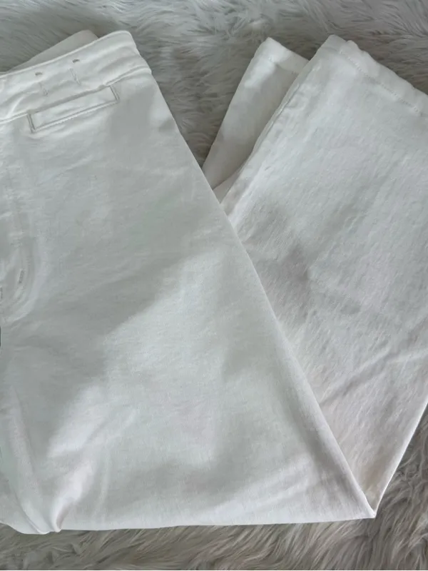 Madewell Curvy Emmett Wide Leg Jeans White Size 27 Crop Raw Hem - Image 4