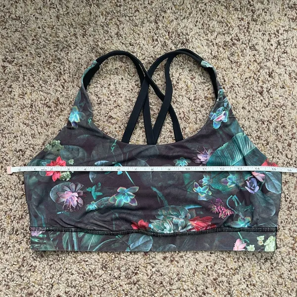 Lululemon Energy Bra Curious Jungle Multi Black size 10 - Image 8