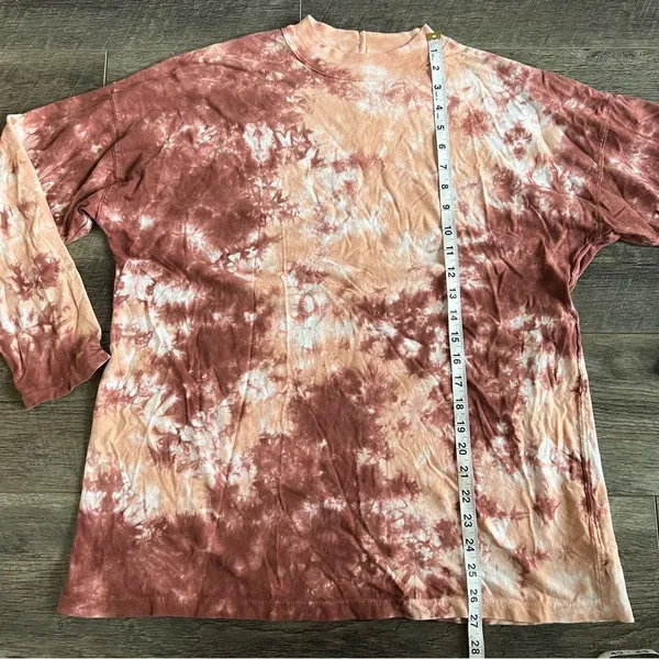 Free People Women's Long Sleeve Be Free Tie Dye Tee Shirt Top Orange Small - Image 11