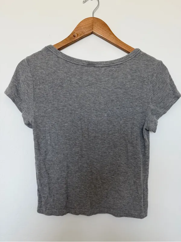 Love Charm Classic Scoop Neck Gray Women's Top - Image 3