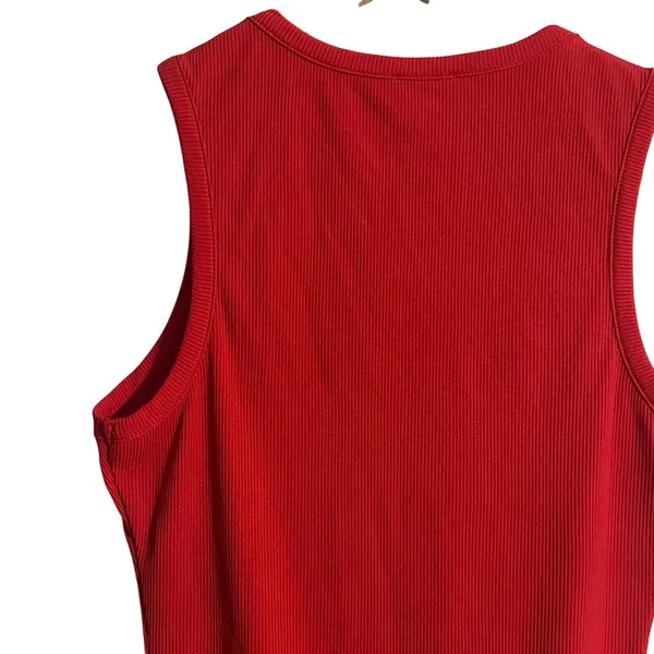 Le Lis Sleeveless Ribbed Bodysuit Womens M Red One Piece Tank - Image 4