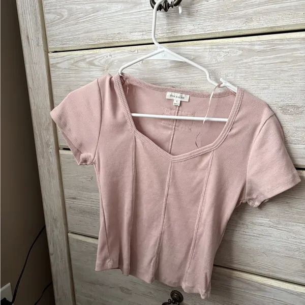 Pink Rose Women's Blush Short Sleeve Top - Image 2