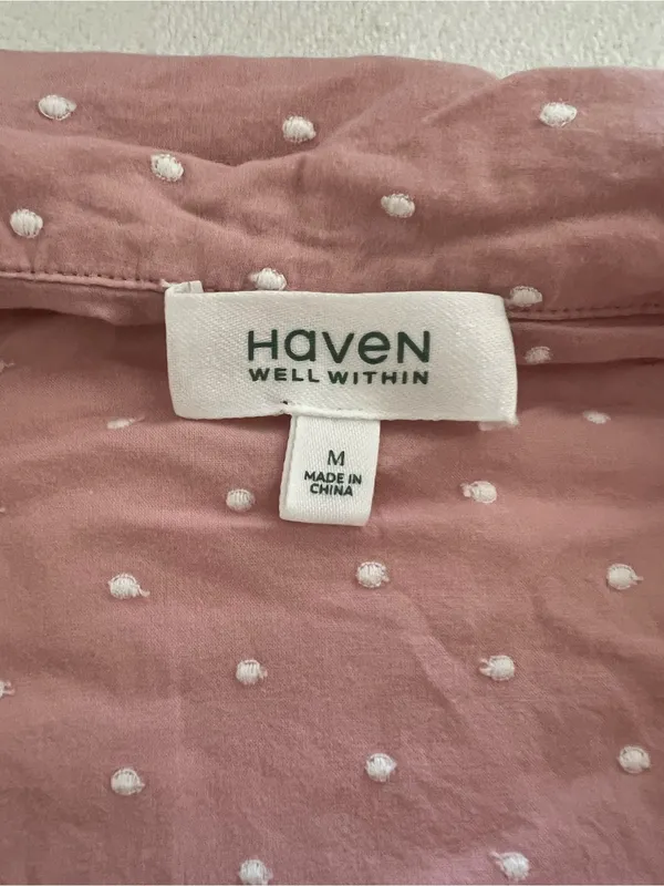 Haven well within Pink Polka Dot Button-Front Pajama Top and bottom - Image 2