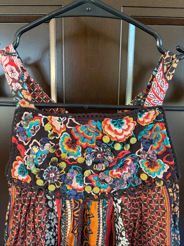 NWT Anthropologie BHANUNI BY JYOTI Beaded Embroidered Multi Pattern Top Medium - Image 6