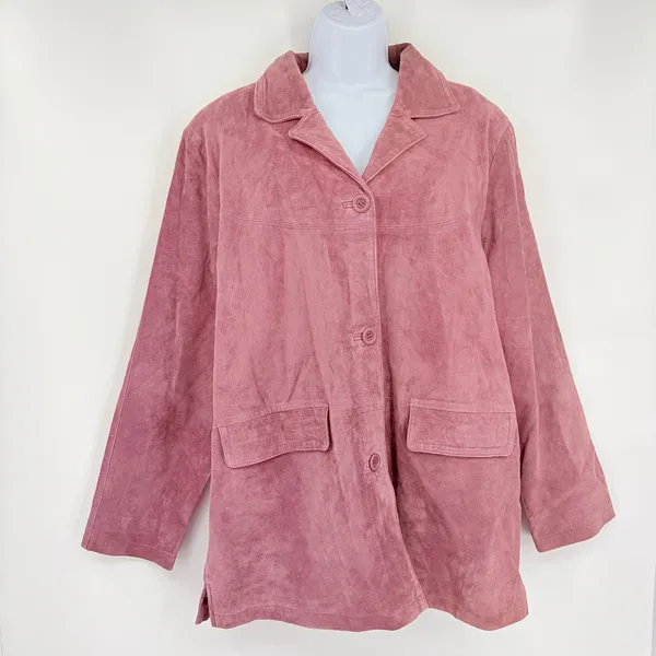 Jessica Holbrook Mauve Suede Jacket Sz L NWT Y2K Boho Western Coastal Cowgirl 90 - Image 2