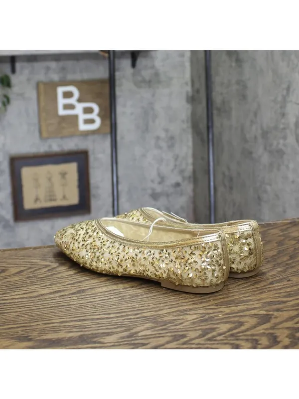 A New Day Womens Sammie Shoes Sequin Ballet Flats 94685489 Gold Yellow 9M - Image 2