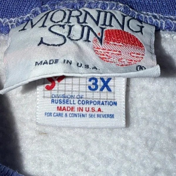 Vintage Morning Sun Bird Floral Graphic Sweatshirt 3X Gray Made in USA Russell - Image 4