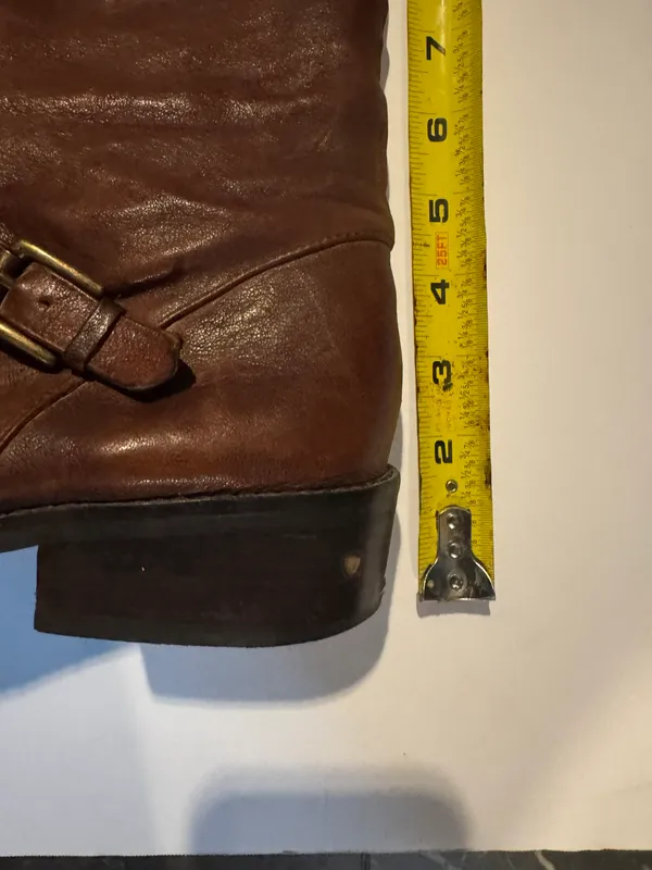 'Donna' Brown Leather Boots Size 10M - Image 5
