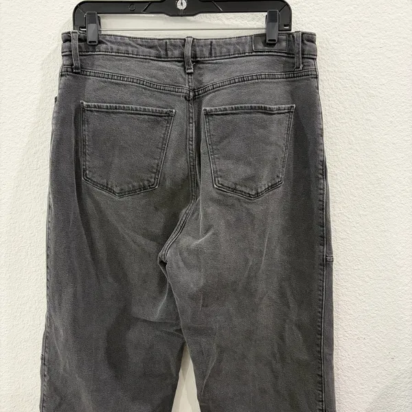Hollister Ultra High-Rise Dad Jeans Washed Black Seamed Panel - Size 13R - Image 4