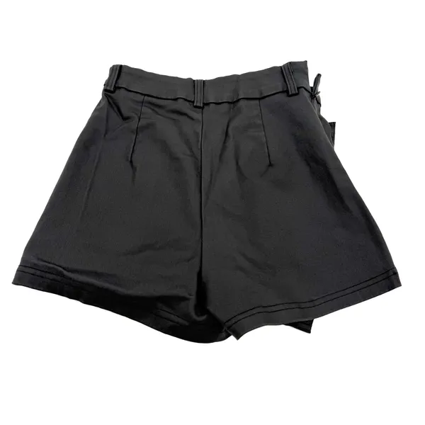 High Waist Denim Shorts High Rise Jeans Shorts Skort Pants Summer Faux Leather - Image 6