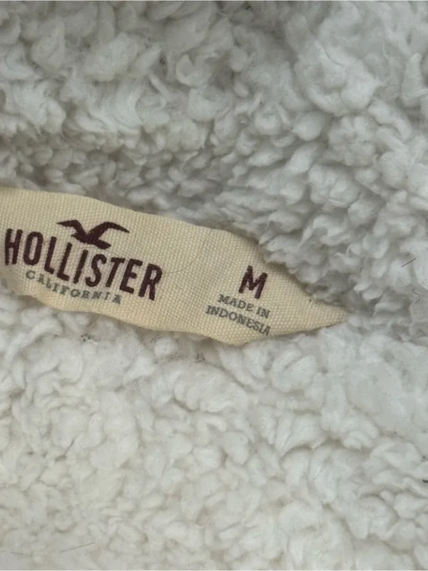 Dark Olive Green Hollister Puffer Vest | Sherpa lined | Size Medium - Image 9