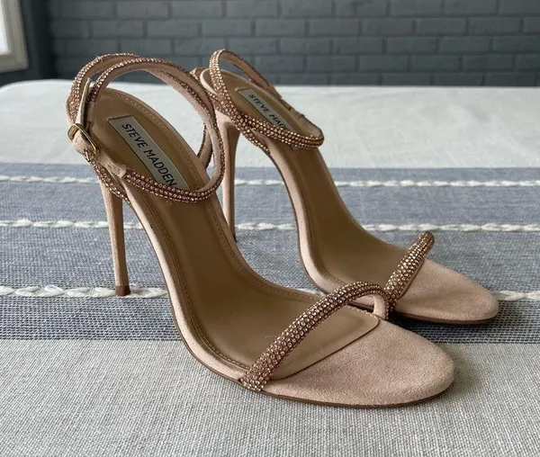 Steve Madden Breslin Blush Heels Rhinestones Size 8 Rose Gold - Image 2