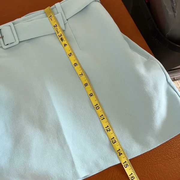 Abercrombie & Fitch Light Blue Skort Side Zip Mini Skirt Shorts Medium - Image 11