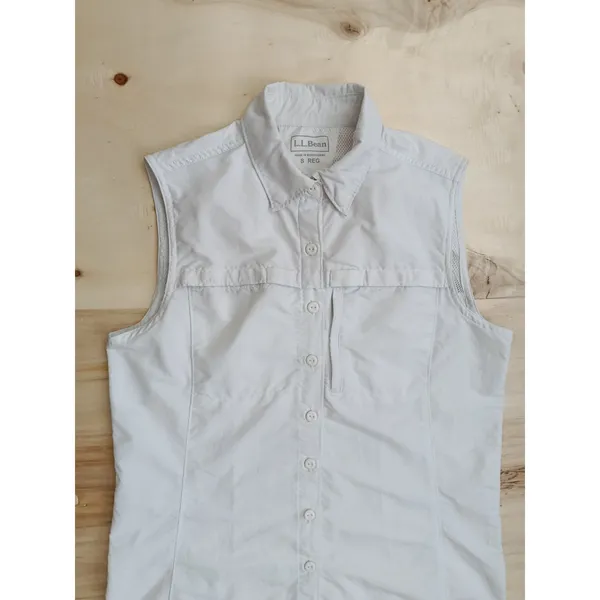 L.L.Bean Women's White Sleeveless Hiking Outdoor Shirt Top S Small Vented Excell - Image 3