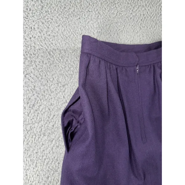 Evan-Picone Skirt Women 6 Purple Wool Blend‎ 28'' Midi Pockets Dark Academia Vtg - Image 10